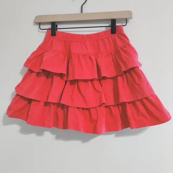 Hanna Andersson Soft Red Tiered Ruffle Skort - Size 140 cm/US 10 - Picture 2 of 6